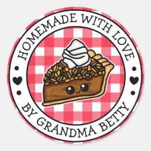 Made with Liebe, hausgemachte Pecan Pie Gift Label Runder Aufkleber