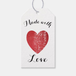 Made with Liebe Heart Briefmarke Crimson Red Geschenkanhänger