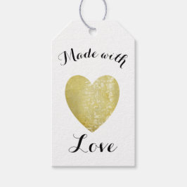 Made with Liebe Heart Briefmarke Imitate Gold Foil Geschenkanhänger