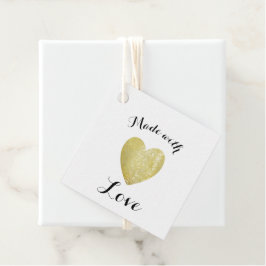 Made with Liebe Heart Briefmarke Imitate Gold Foil Geschenkanhänger