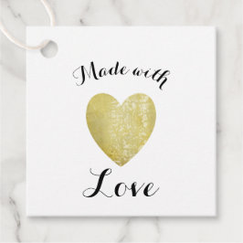 Made with Liebe Heart Briefmarke Imitate Gold Foil Geschenkanhänger
