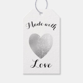 Made with Liebe Heart Briefmarke Imitate Silver Fo Geschenkanhänger
