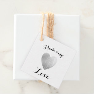 Made with Liebe Heart Briefmarke Imitate Silver Fo Geschenkanhänger