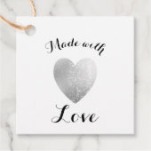 Made with Liebe Heart Briefmarke Imitate Silver Fo Geschenkanhänger (Vorderseite)