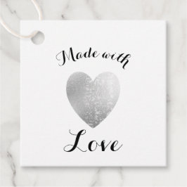 Made with Liebe Heart Briefmarke Imitate Silver Fo Geschenkanhänger