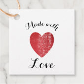 Made with Liebe Heart Briefmarke Red Geschenkanhänger (Vorderseite)