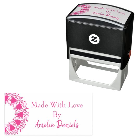 Made with Liebe Heart Wreath Self-Inking Briefmark Permastempel (Beispiel)