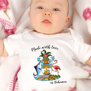 Made with Liebe in Bahamas / Bahamas Flag Baby Strampler