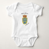 Made with Liebe in Denmark / Danish flagge Baby Strampler (Vorderseite)