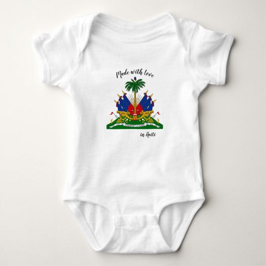 Made with Liebe in Haiti / Haitianische Flagge Baby Strampler (Vorderseite)