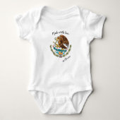 Made with Liebe in Mexico / mexikanische Fahne Baby Strampler (Vorderseite)