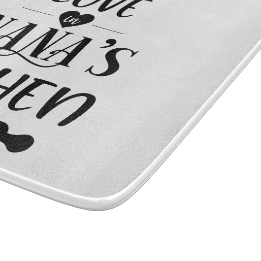 Made with Liebe in Nanas Küche Schneidebrett (Ecke)