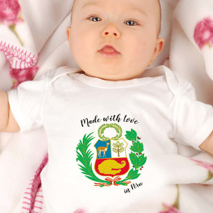 Made with Liebe in Peru / Peruan Flag Baby Strampler