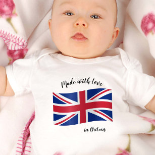 Made with Liebe in United Kingdom / British flagge Baby Strampler