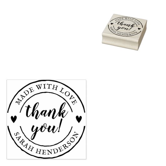 Made with Liebe & Individuelle Name Product Vielen Gummistempel (Stempel)