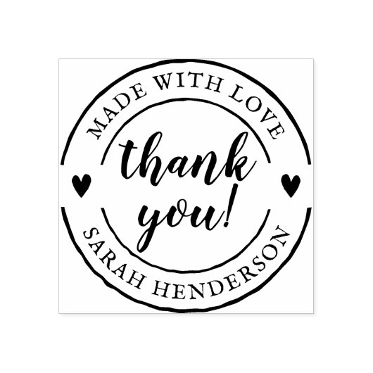 Made with Liebe & Individuelle Name Product Vielen Gummistempel (Prägung)