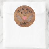 Made with Liebe Individuelle Name Runder Aufkleber (Tasche)