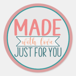 Made with Liebe Just for You Business Runder Aufkleber