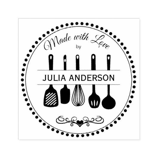 Made with Liebe Kitchen Utensils Gummistempel (Prägung)