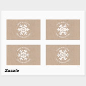 Made with Liebe Kraft Christmas Snowflake Label Rechteckiger Aufkleber (Blatt)
