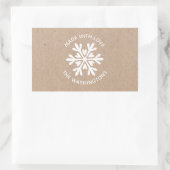 Made with Liebe Kraft Christmas Snowflake Label Rechteckiger Aufkleber (Tasche)