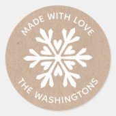 Made with Liebe Kraft Christmas Snowflake Sticker (Vorderseite)