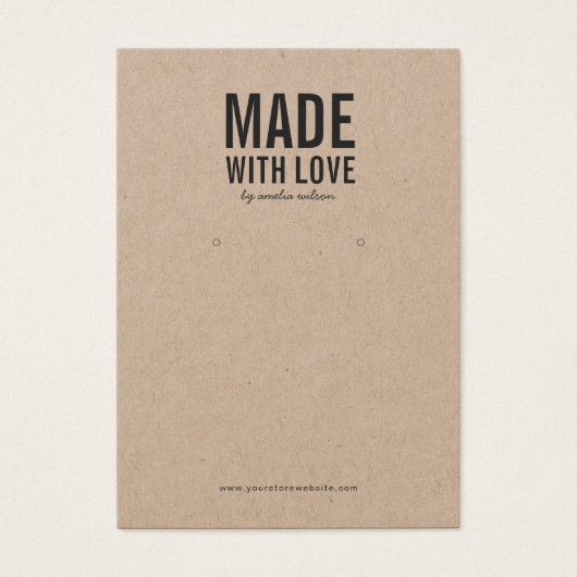 Made with Liebe Kraft Earring Display Card (Vorderseite)