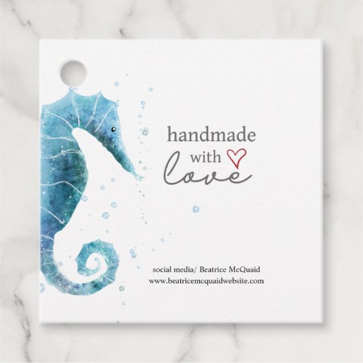 Made with Liebe | Meerpferd Geschenkanhänger (Vorderseite)