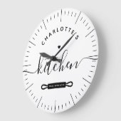 Made with Liebe Modern White Individuelle Name Küc Große Wanduhr (Winkel)