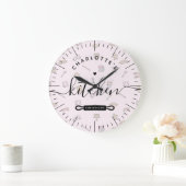 Made with Liebe Moderne rosa Bäckerei Muster Küche Große Wanduhr (Zuhause)