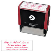 Made with Liebe! Name, Markierung, Telefon, E-Mail Permastempel (Beispiel)