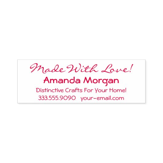 Made with Liebe! Name, Markierung, Telefon, E-Mail Permastempel (Design)