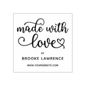 Made with Liebe Niedlich Heart Script Gummistempel (Prägung)