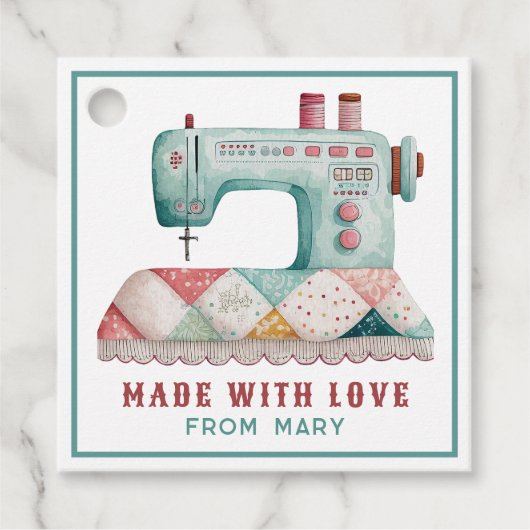Made with Liebe | Personalisiertes Nähen Geschenkanhänger (Vorderseite)