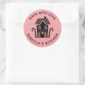 Made with Liebe Pink Christmas Runder Aufkleber (Tasche)