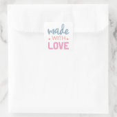 Made with Liebe Quadratischer Aufkleber (Tasche)