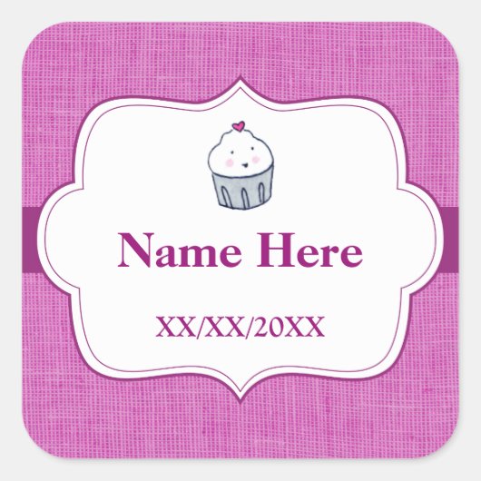 Made with Liebe Quadratischer Aufkleber (Vorderseite)