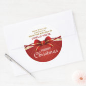 Made with Liebe Red Bow Runder Aufkleber (Umschlag)