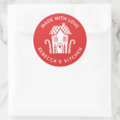 Made with Liebe Red Christmas Classic Round Stick Runder Aufkleber (Tasche)