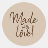 Made with Liebe - Runder Aufkleber (Vorderseite)