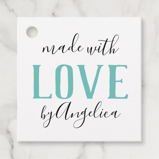 Made with Liebe Script Personalisiert Craft Show Geschenkanhänger (Vorderseite)