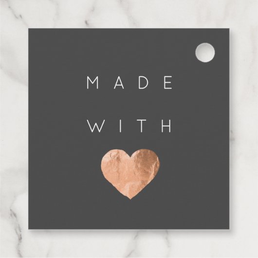 Made with Liebe Simple Heart Black Web Discount Ro Geschenkanhänger (Rückseite)