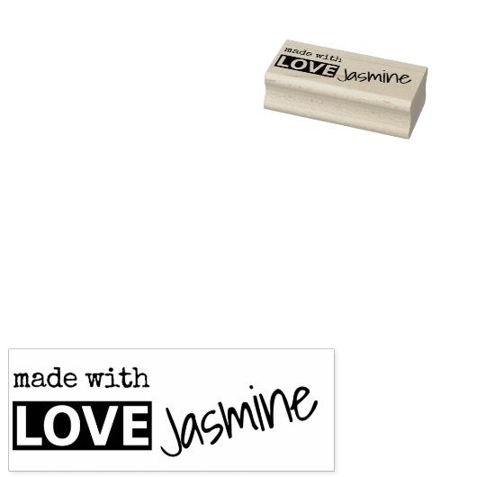 Made with Liebe Simple Stylish Text Individuelle N Gummistempel (Stempel)