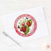 Made with Liebe | Strawberry Jam Labels Runder Aufkleber (Umschlag)