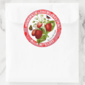 Made with Liebe | Strawberry Jam Labels Runder Aufkleber (Tasche)