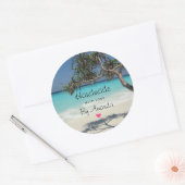 Made with Liebe Sunny Tropical Beach Paradise Runder Aufkleber (Umschlag)