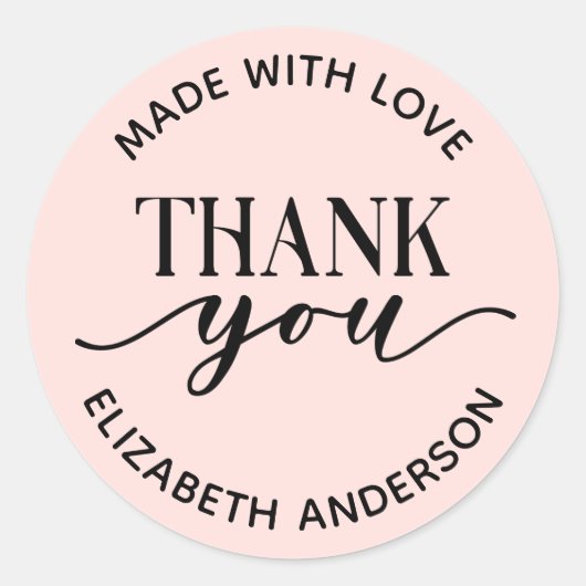 Made with Liebe Vielen Dank an kleine Unternehmen Runder Aufkleber (Vorderseite)