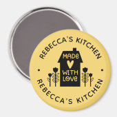 Made with Liebe Yelllow Küche Magnet (Vorderseite/Rückseite)