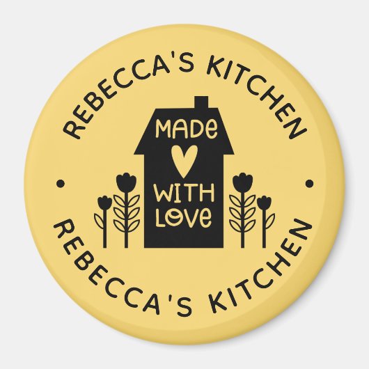 Made with Liebe Yelllow Küche Magnet (Vorne)