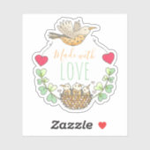 Made with Love Bird Caregiver Aufkleber (Blatt)